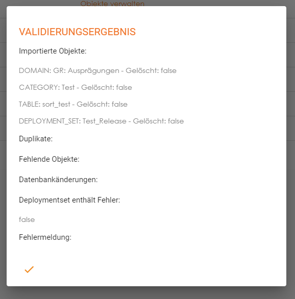 Deploymentset Validierung